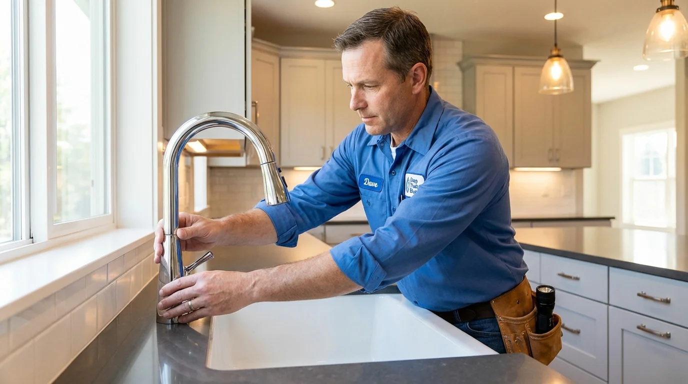 Kitchen faucet installation by Johns Plumbing LLC in Erie
